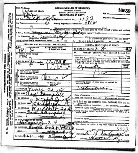 Jemmie Ray Campbell death certificate